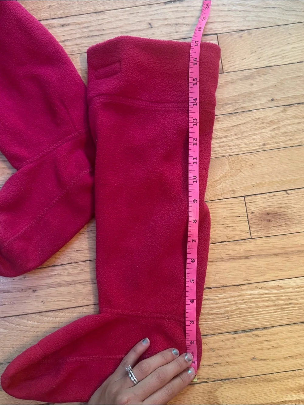 Hunter Fleece Tall Boot Sock Military Red US female foot 5-7